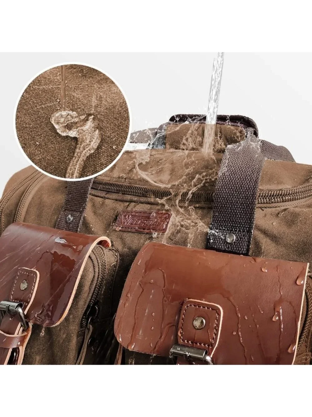 Spacious 50L Waxed Canvas Duffle Bag - Stylish Weekender Overnight Travel Tote